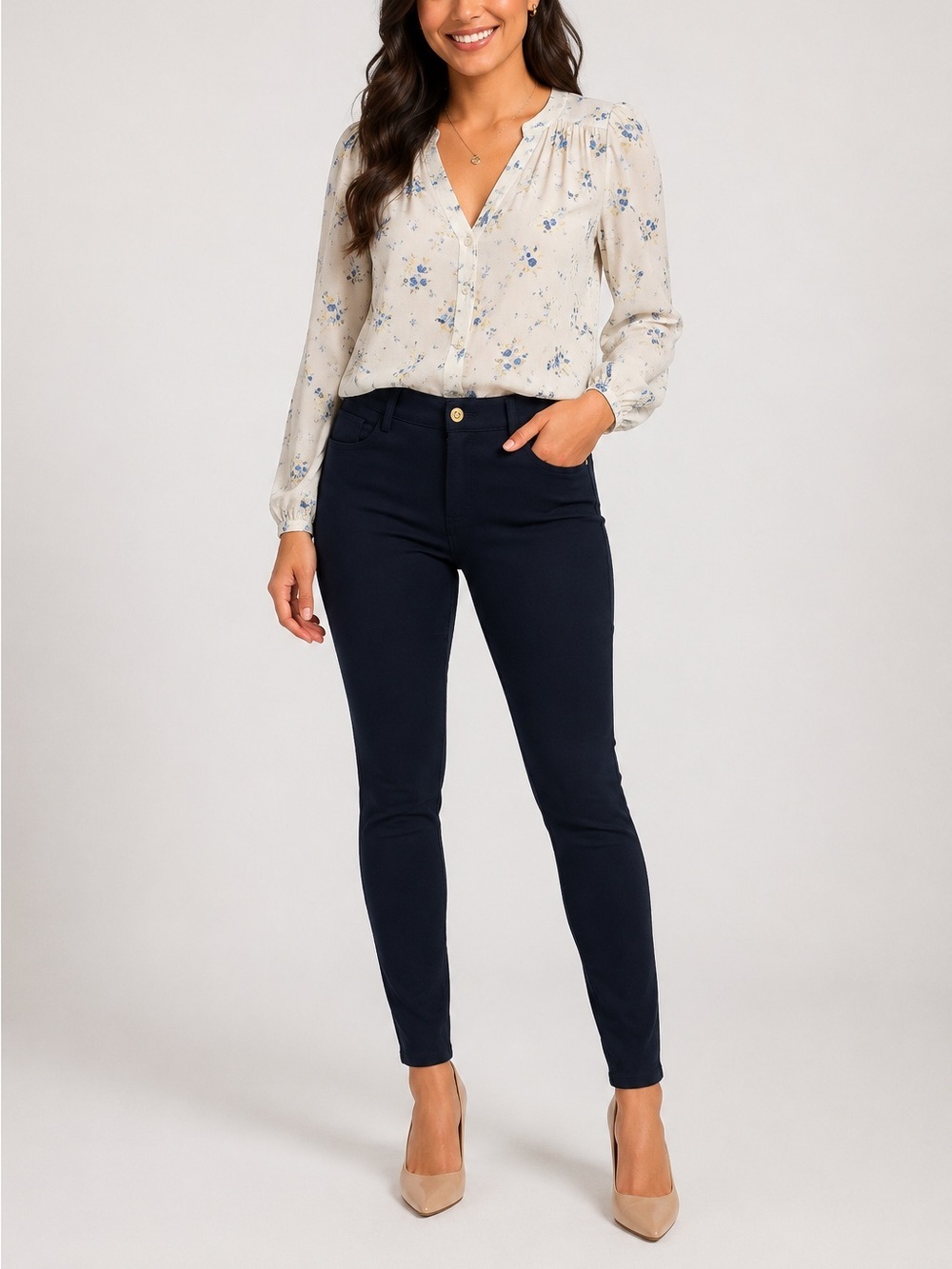 Michael Kors Navy Blue Skinny Pants Women’s Size 2 Stretch Office Career